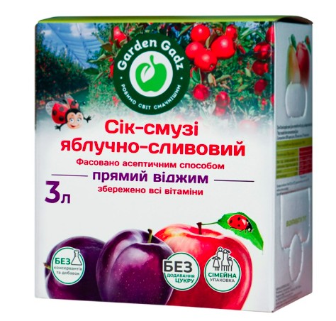 Сік-смузі Garden Gadz 3л яблучно-сливовий з м’якоттю